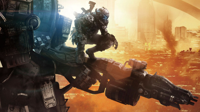 Обои картинки фото видео игры, titanfall, робот, солдат