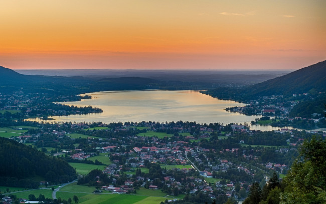 Обои картинки фото tegernsee,  bavaria,  germany, города, - панорамы, бавария, тегернзе, lake, germany, bavaria, германия, панорама, озеро