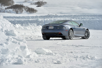 Картинка автомобили aston+martin снег db9 us-spec серый martin aston 2013г