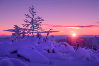 Картинка природа восходы закаты зима закат снег