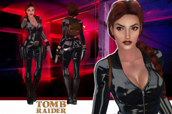 Картинка видео+игры tomb+raider+ other девушка фон взгляд униформа пистолет