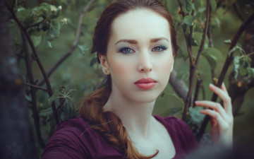 Картинка девушки -unsort+ лица +портреты лицо коса куст рыжая