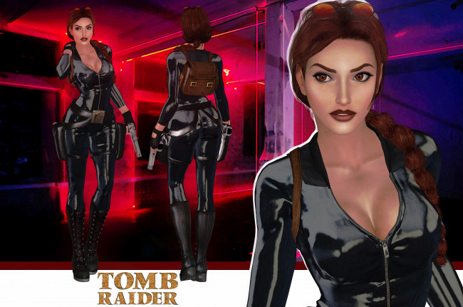 Обои картинки фото видео игры, tomb raider , other, девушка, фон, взгляд, униформа, пистолет