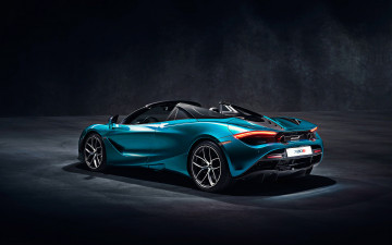 Картинка 2019+mclaren+720s+spider автомобили mclaren вид сзади 710hp макларен британские суперкары синий новый родстер экстерьер