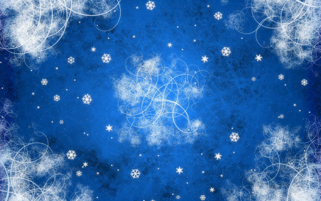Обои картинки фото праздничные, снежинки и звёздочки, снежинки, завитки