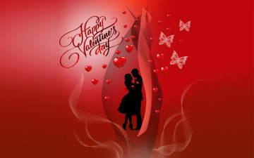 Картинка праздничные день+святого+валентина +сердечки +любовь пара бабочки сердечки