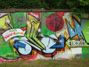 обоя разное, граффити, euro, 2012
