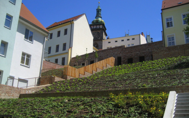 Обои картинки фото hradec, kralove, Чехия, города, улицы, площади, набережные, часы, башня, здания