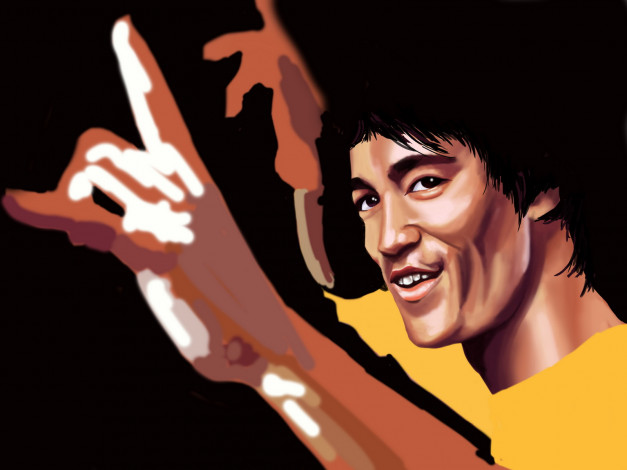 Обои картинки фото рисованные, люди, bruce, lee