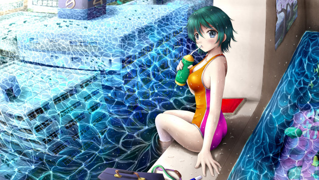 Обои картинки фото аниме, *unknown, другое, бассейн