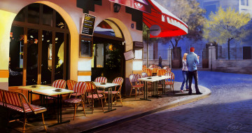 Картинка рисованные люди кафе