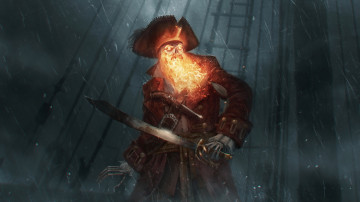 Картинка фэнтези нежить сабля пират корсар снасти пистоль