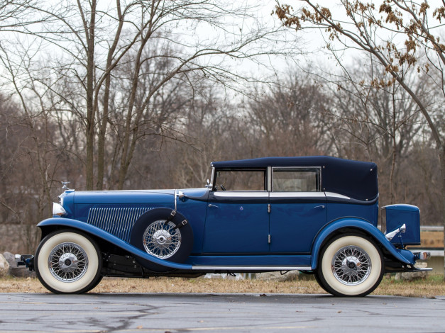 Обои картинки фото автомобили, auburn, v12, 160a, custom, dual, ratio, phaeton, sedan, 1932, синий
