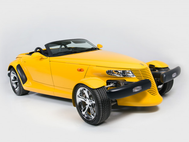 Обои картинки фото автомобили, plymouth, prowler, 1997, желтый