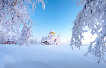 Картинка города -+православные+церкви +монастыри зима снег ветки