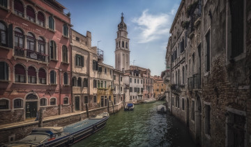 обоя canal rio de la pleta in venice, города, венеция , италия, храм