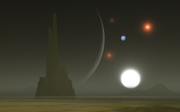 Картинка 3д+графика атмосфера настроение+ atmosphere+ +mood+ поверхность планеты горы