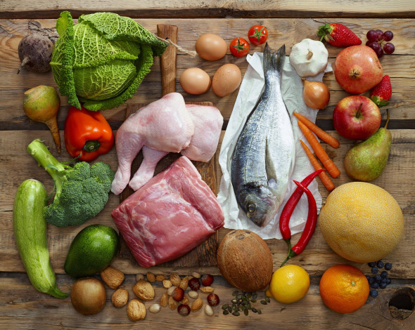 Обои картинки фото еда, разное, ягоды, фрукты, мясо, овощи, курица, рыба