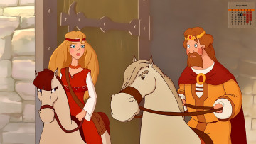 Картинка календари кино +мультфильмы лошадь царь мужчина девушка взгляд 2018