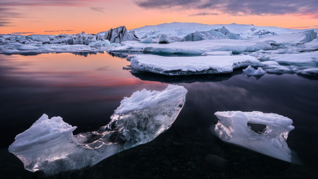 Обои картинки фото природа, айсберги и ледники, лед, озеро, йёкюльсаурлоун, в, исландии