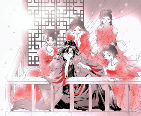 Картинка аниме mo+dao+zu+shi вэй усянь цветок балкон девушки