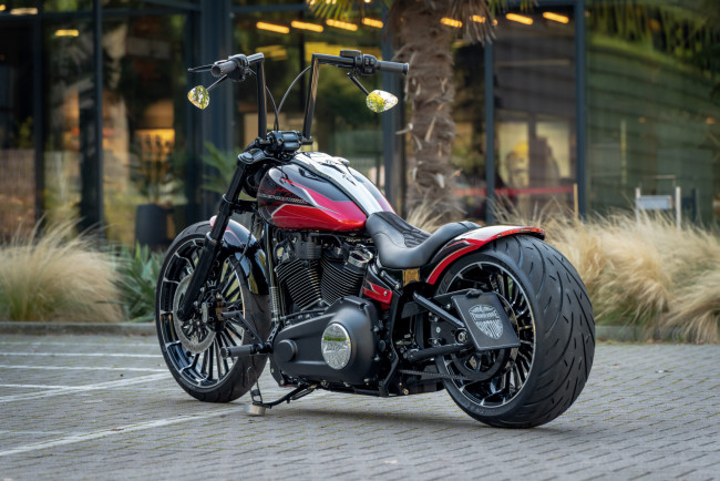 Обои картинки фото мотоциклы, harley-davidson, softail, breakout, 117, customized, bat, wheeler, tuning, bikes