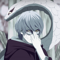 Картинка аниме naruto змей парень очки учёный кабуто серые волосы