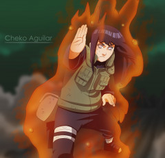 обоя аниме, naruto, мягкая, ладонь, техника, чакра, наруто, брюнетка, девушка, хьюга, хината