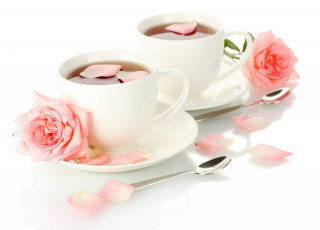 обоя еда, напитки,  Чай, лепестки, розы, цветы, чай