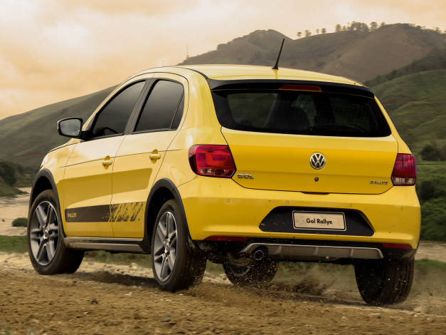 Обои картинки фото автомобили, volkswagen, желтый, 2013, gol, rallye