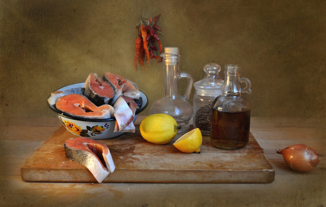 Обои картинки фото еда, рыба,  морепродукты,  суши,  роллы, лосось, лимон