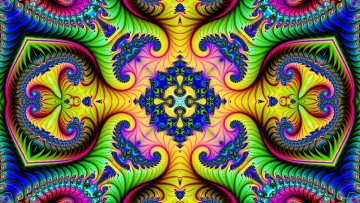 Картинка 3д+графика фракталы+ fractal цвета фон узор