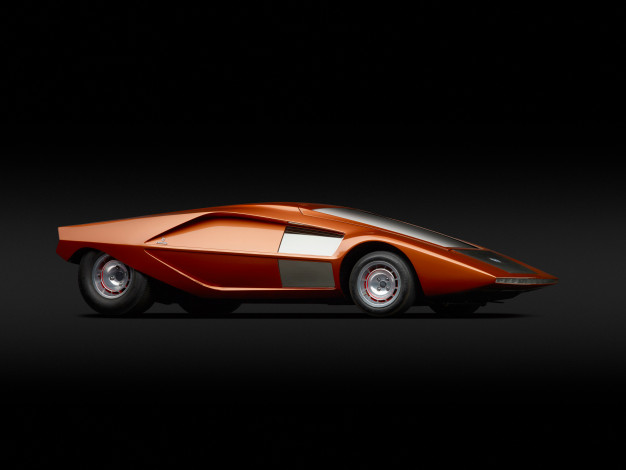 Обои картинки фото lancia stratos hf zero concept 1970, автомобили, lancia, concept, hf, zero, car, оранжевый, stratos, 1970