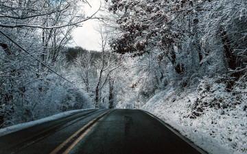 Картинка природа дороги шоссе зима
