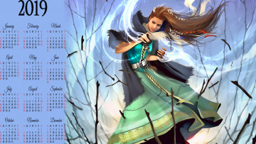 Картинка календари фэнтези магия девушка