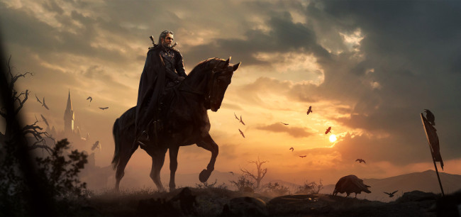 Обои картинки фото видео игры, the witcher 2,  assassins of kings, униформа, конь, фон, мужчина