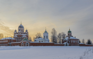 обоя города, - православные церкви,  монастыри, бородино, зима, монастырь, россия, музей