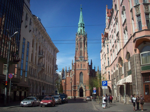 Обои картинки фото рига, церковь, св, гертруды, города, латвия