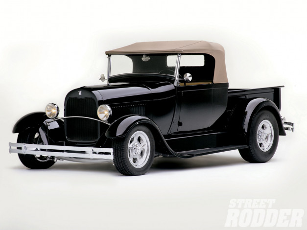 Обои картинки фото 1928, ford, model, roadster, pickup, автомобили, custom, pick, up