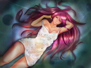 Картинка фэнтези девушки розовие волосы