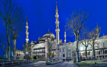 обоя города, стамбул, турция, минареты, мечеть
