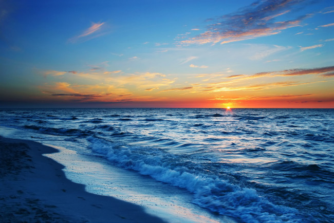 Обои картинки фото природа, моря, океаны, закат, море