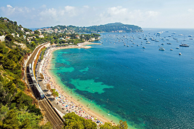 Обои картинки фото villefranche, sur, mer, france, города, панорамы, french, riviera, villefranche-sur-mer, побережье, средиземное, море, лазурный, берег, франция