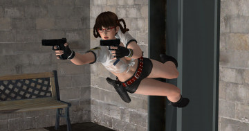 Картинка 3д+графика аниме+ anime оружие фон взгляд девушка