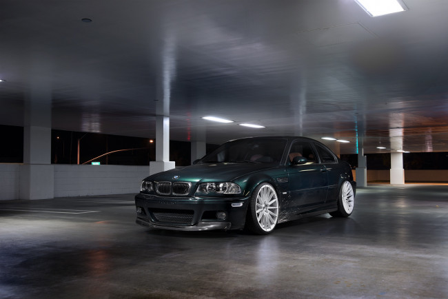 Обои картинки фото автомобили, bmw, shadow, e46, m3, dark, green