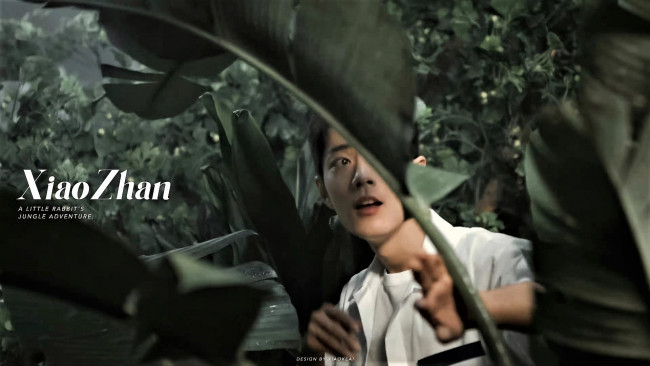 Обои картинки фото мужчины, xiao zhan, актер, джунгли, заросли