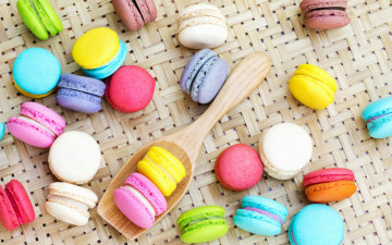 обоя еда, макаруны, лакомство, печенье, ассорти