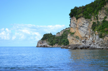 Картинка Черногория адриатика природа побережье море горы растительность горизонт