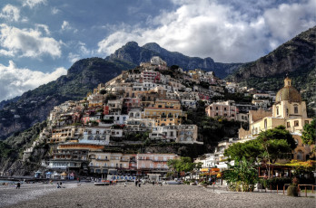 Картинка позитано города амальфийское лигурийское побережье италия берег горы дома