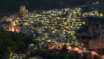 Картинка испания кастилия альбасете города огни ночного ночь дома